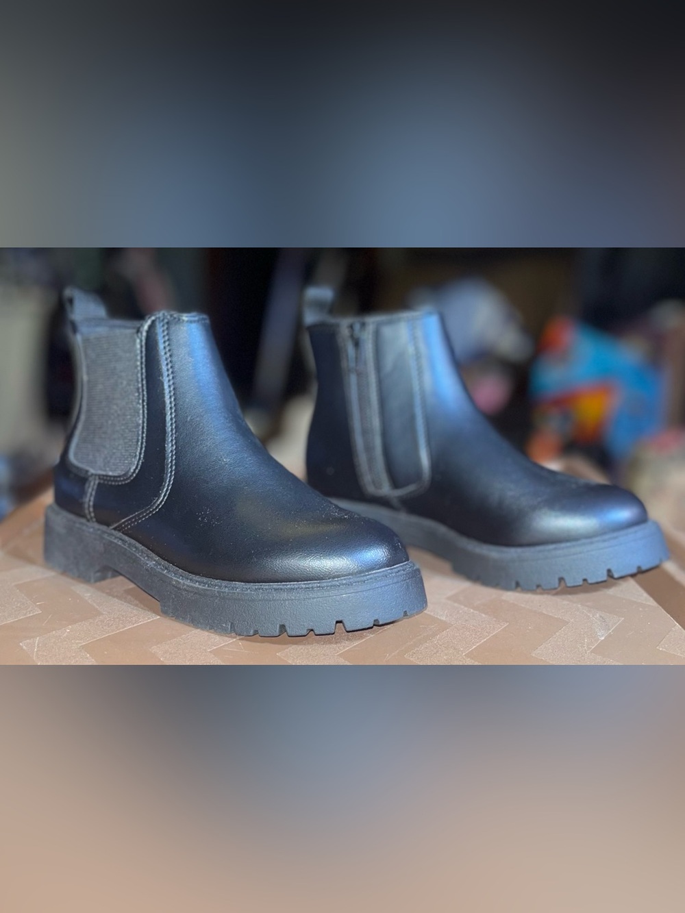 Wonder Nation Black Chelsea Boots - Girls Size 13 - Picture 7 of 9